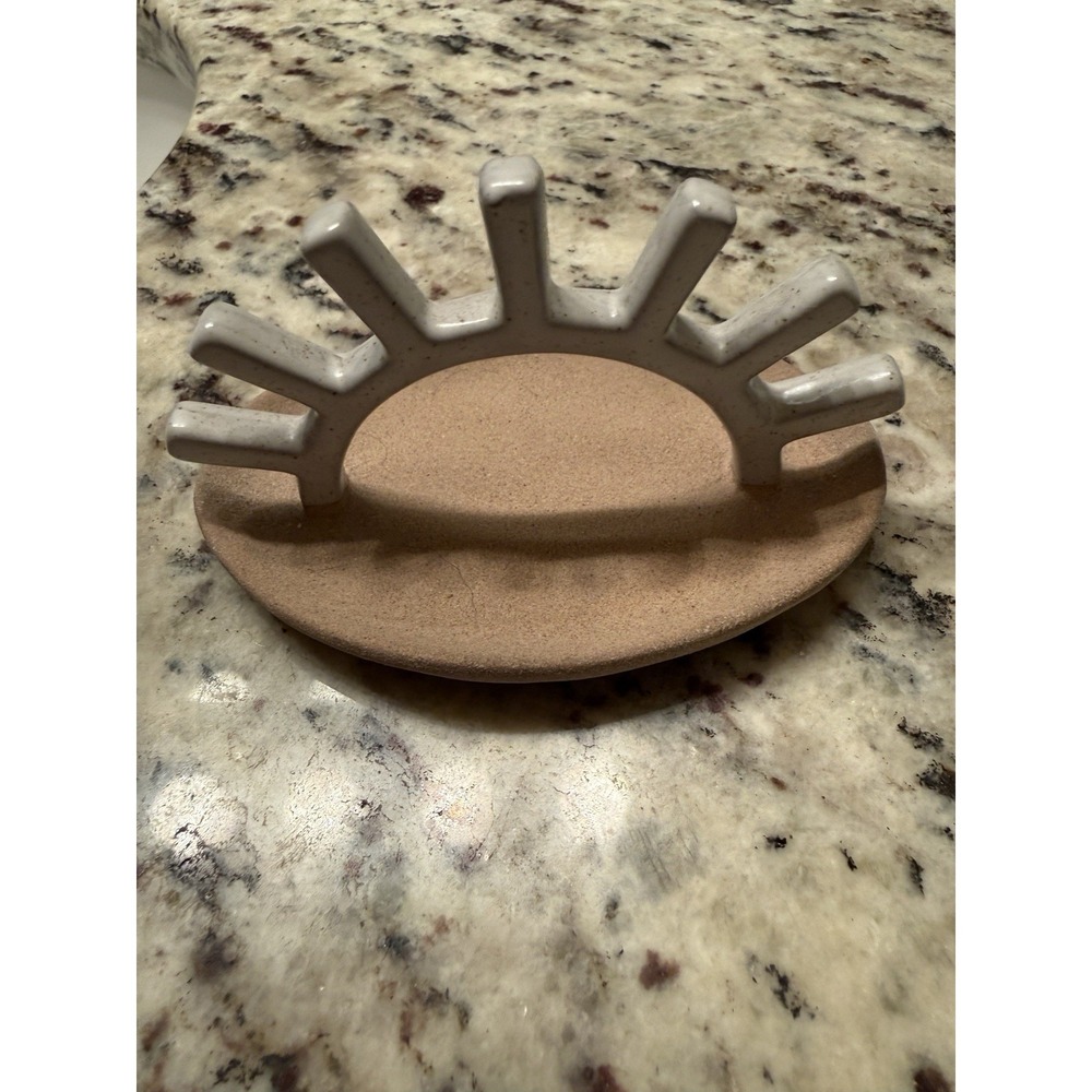Anthropologie Ceramic Sunburst Trinket Dish Jewelry Tray Rising Sun White